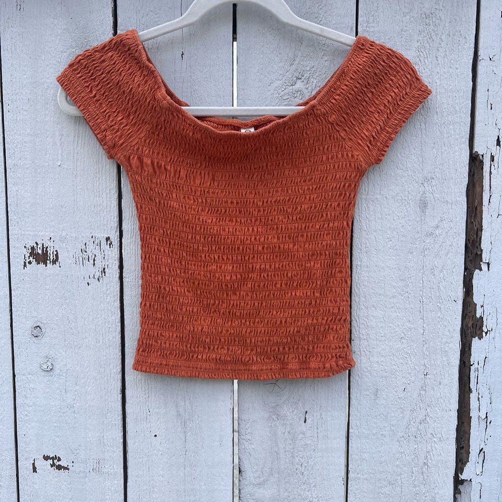American rag crop top brunt orange